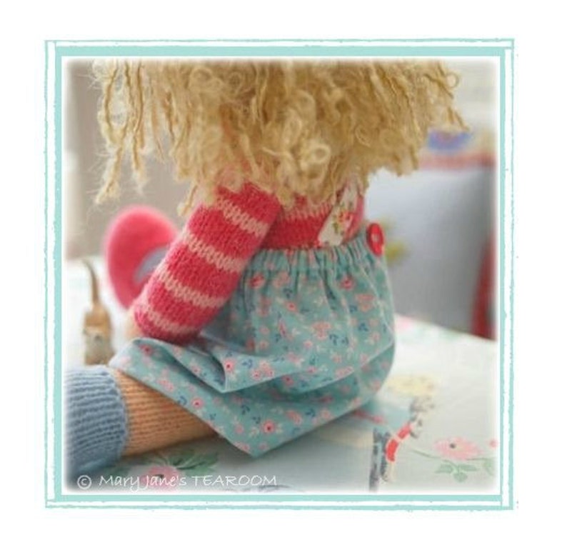 Dolls from the TEAROOM/ Toy Knitting Patterns/ 4 variations Knitted Dolls plus Free project for A Simply Sewn Pinafore/ Back & Forth image 3