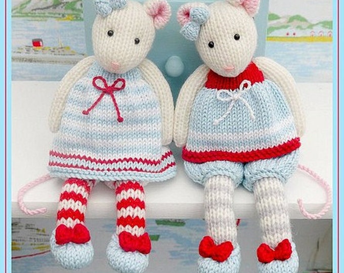 2 TEAROOM Mice Toy Knitting Pattern/ MJT Mouse Knitting Pattern/ Back & Forth