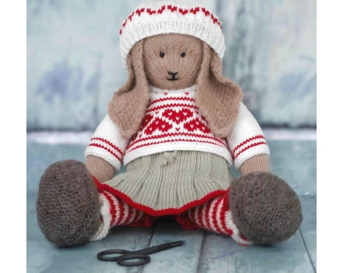 ANIKA Rabbit / Bunny Toy Knitting Pattern / Lapland Visitors Part 2/ Plus Free Handmade Shoes Knitting Pattern/ INSTANT Download