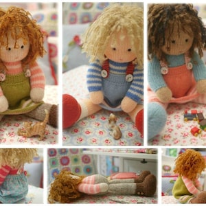 Doll Knitting Patterns Deal/ 4 TEAROOM Dolls and Hats Toy Knitting Patterns/ plus FREE 'Sewn Pinafore' Pattern/ Back & Forth image 2