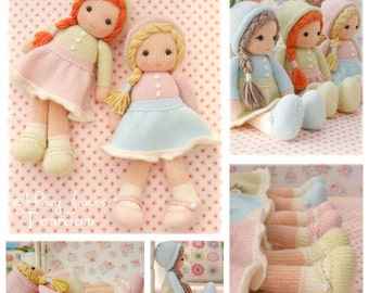 Little Yarn Dolls / Doll Knitting Pattern/ In the round/ TEAROOM Knitted Dolls/ Toy Knitting Pattern