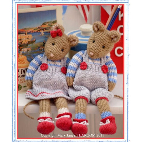 2 'CORNISH Mice' knitting pattern / Toy Knitting Pattern/ Mouse/ Back & Forth