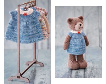 Little Bear Dresses/ For 20cm/ 8&quot; Tearoom Bears/ Doll Clothes/ 3 Variations/ Instant Download
