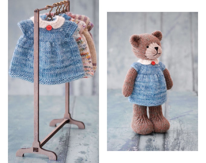 Little Bear Dresses/ For 20cm/ 8" Tearoom Bears/ Doll Clothes/ 3 Variations/ Instant Download