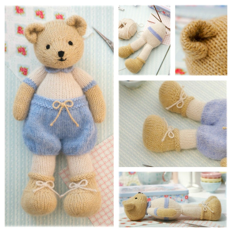 2 Teddy Bear Knitting Pattern Deal/ TEAROOM Girl and Boy Bear Toy Patterns/ 11 Bears in the round image 4