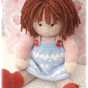 STARRY Doll Pinafore Knitting Pattern/ TEAROOM Knitted Pinafore/ Doll Clothes Toy Knitting Pattern/ in the round