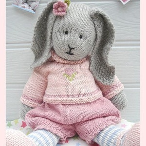 Bunny Knitting Pattern/ Toy Knitting Pattern/ PRIMROSE Rabbit/ Plus Free 'Handmade Shoes' Knitting Pattern/ Back & Forth image 1