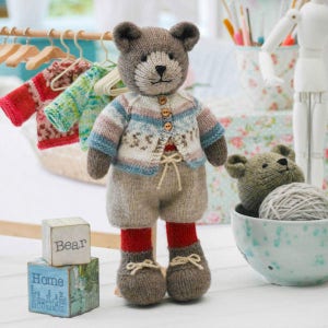 TEAROOM Sock Yarn Bear Jackets knitting pattern/ Toy Knitting Pattern/ Doll Clothes/ Doll Clothing to fit 11 MJT Animals and Dolls image 6