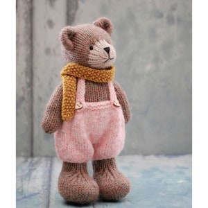 Little TEAROOM Bears 8/ Toy Knitting Pattern/ In the round/ Knitted Animal Pattern/ 20cm Teddy Bear Knitting/ Bear Cub image 9