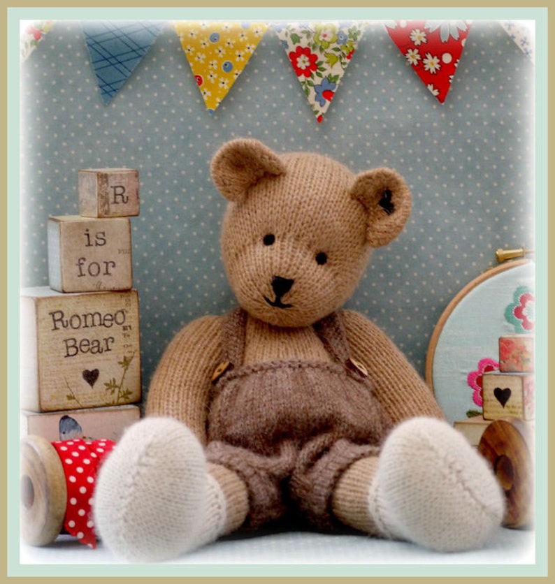 ROMEO Bear / Teddy Bear Toy Knitting Pattern/ Plus Free Handmade Shoes Knitting Pattern/ Back & Forth image 3