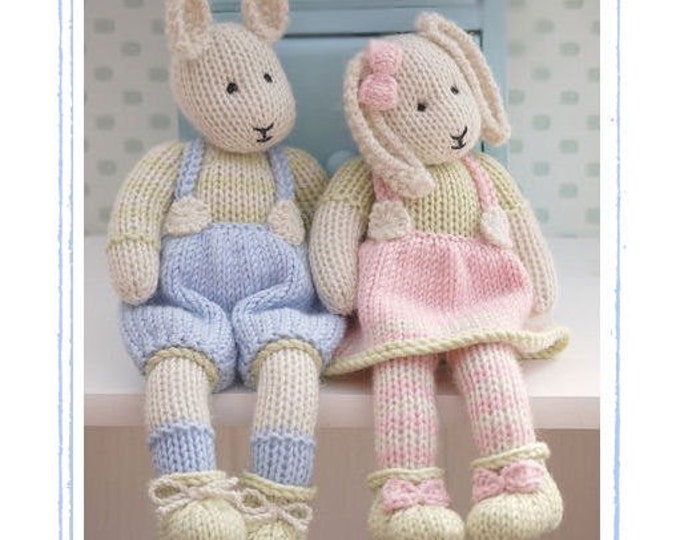 2 Knitting Pattern Deal/ LILY/ SAMUEL/ Spring Baby Bunnies/ Rabbits/ Toy Knitting Patterns/ Back & Forth