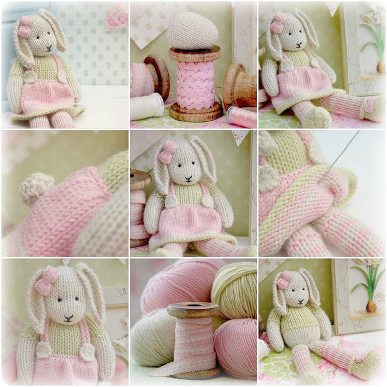 LILY.... A Spring Baby Bunny / Toy Knitting Pattern/ Rabbit Knitting Pattern/ Back & Forth image 2
