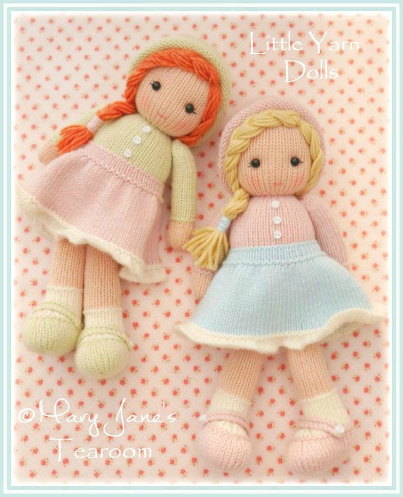 Little Yarn Dolls / Doll Knitting Pattern/ In the round/ TEAROOM Knitted Dolls/ Toy Knitting Pattern image 2