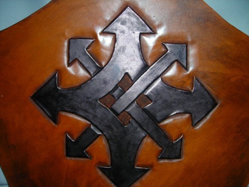 Chaos Symbol Leather Bracers Armor Gauntlets Leather Cuffs | Etsy