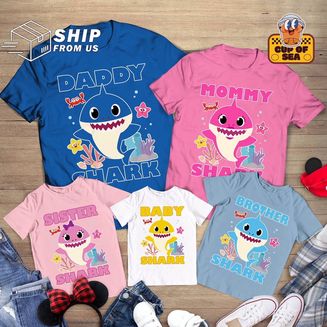 Baby Shark Birthday T Shirt Baby Shark Family Birthday Etsy