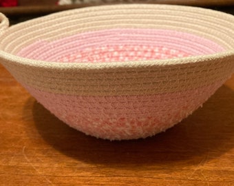 Handmade Limited Batch Rope Bowls | Pink and Cream Handmade Limited Batch Rope Bowls