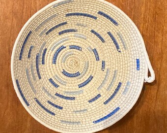 Handmade Limited Batch Rope Bowls | Blue and Cream Handmade Limited Batch Rope Bowls