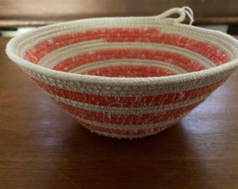 Handmade Limited Batch Rope Bowls | Orange Striped Handmade Limited Batch Rope Bowls