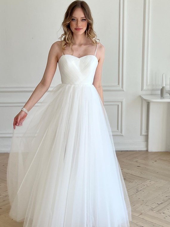 white christmas dresses OCTAVIA Draped Pearl Beaded Corset Couture Wedding Dress main image 1
