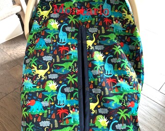 Canopy cover Navy Bison woodland adventure Tribal Gray Trim Boy Baby Car seat Cover