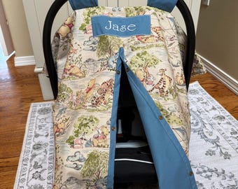 Baby Boy Carseat Cover - Winnie the Pooh