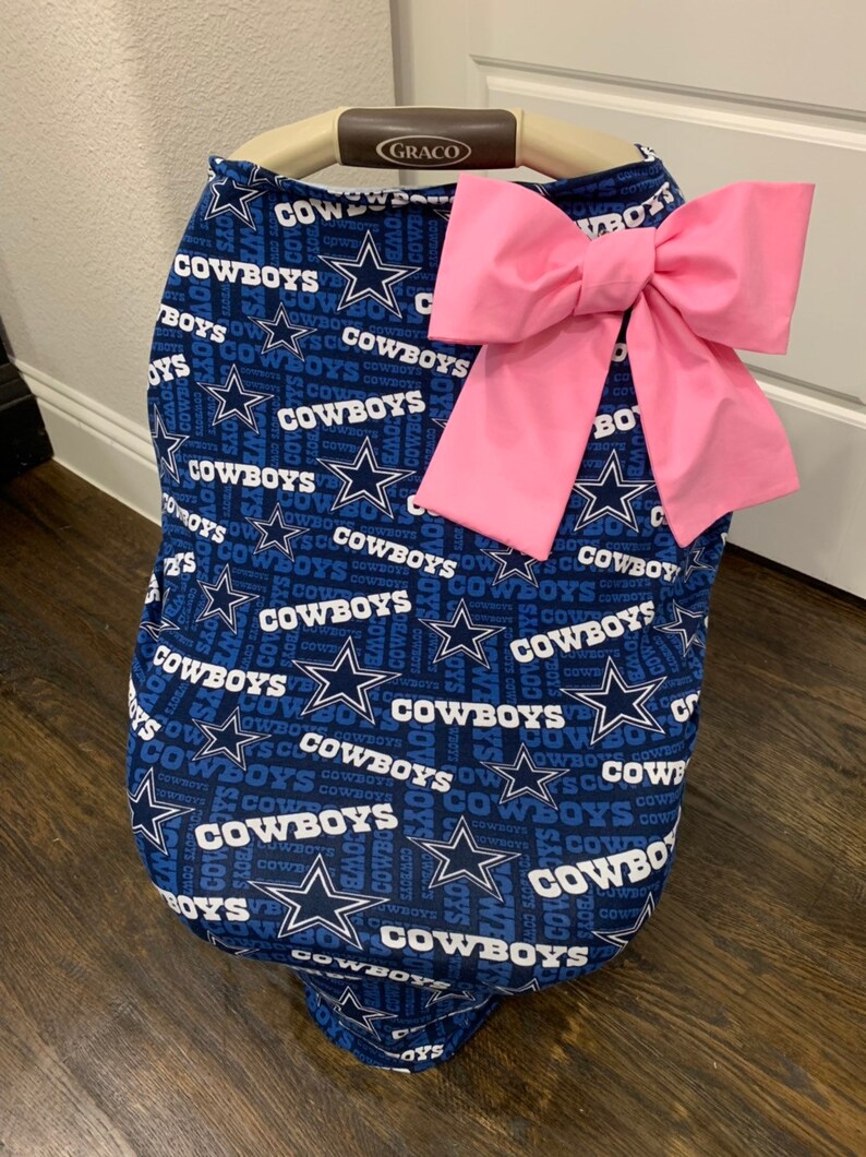 3 In 1 Stretchy Baby Car Seat Cover New England Patriots Team Sports Boy Or Girl Nursing And Ping Cart Bow Option
