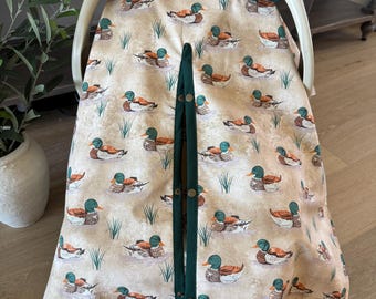 Mallard Ducks Baby Car Seat Canopy – Cotton or Minky Cover