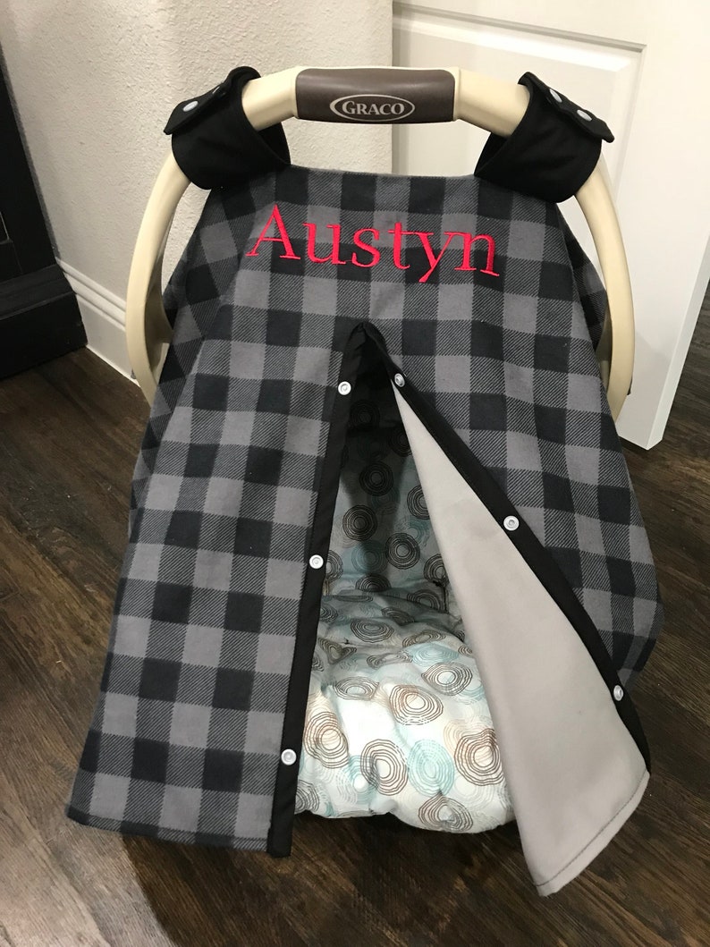 Mod Baby Car Seat Covers Black And Gray Buffalo Plaidbaby Cat Cover Boy Shower Gift