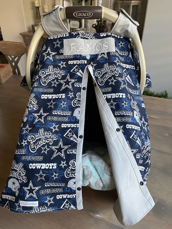 Baby Car Seat Covers Navy and Gray Dallas Cowboys With Gray Minky Team Footbal Baby Girl or Boy Shower Gift Etsy