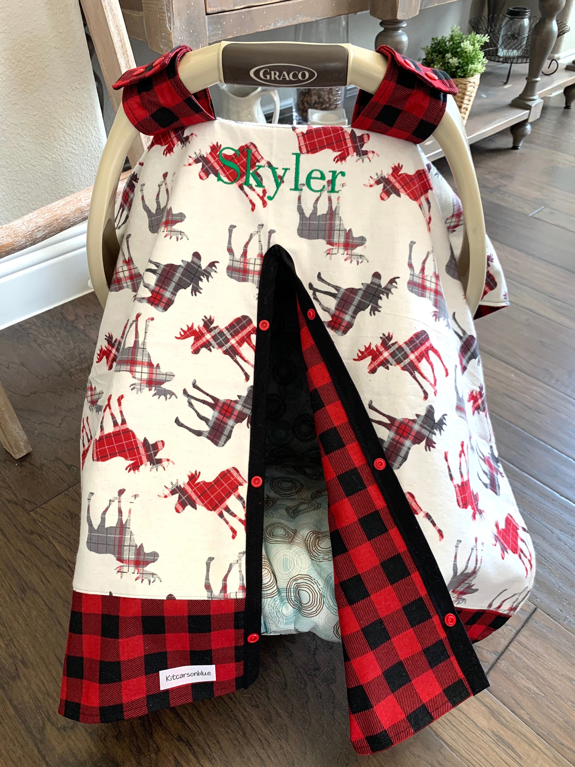Deer bear elk & brown minky infant car seat cover/Graco & custom size requests 