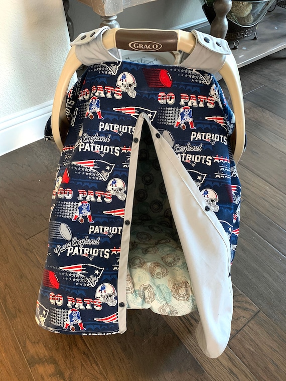 Baby Car Seat Covers Navy and Gray NFL New England Patriots
