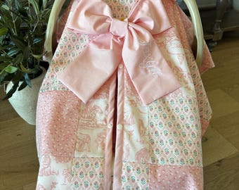 Cowgirl Custom Patchwork Baby Car Seat Canopy Cover – Wild West Shower Gift