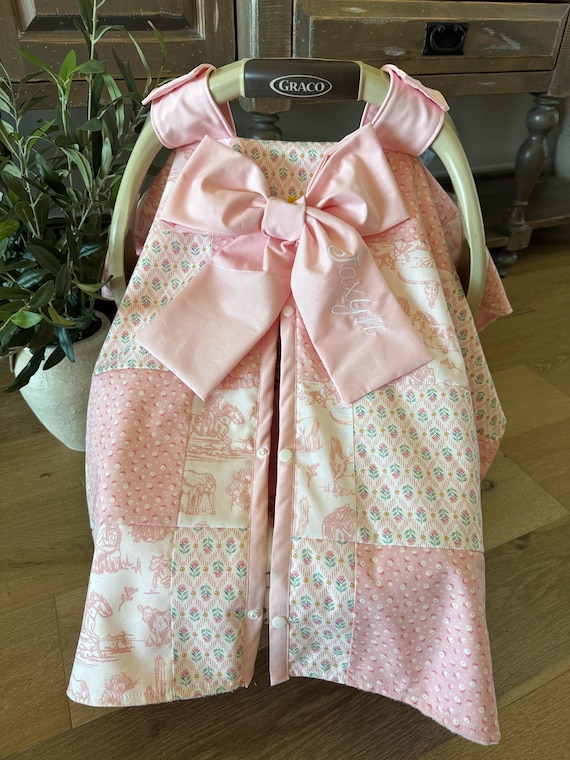 Cowgirl Custom Patchwork Baby Car Seat Canopy Cover – Wild West Shower Gift