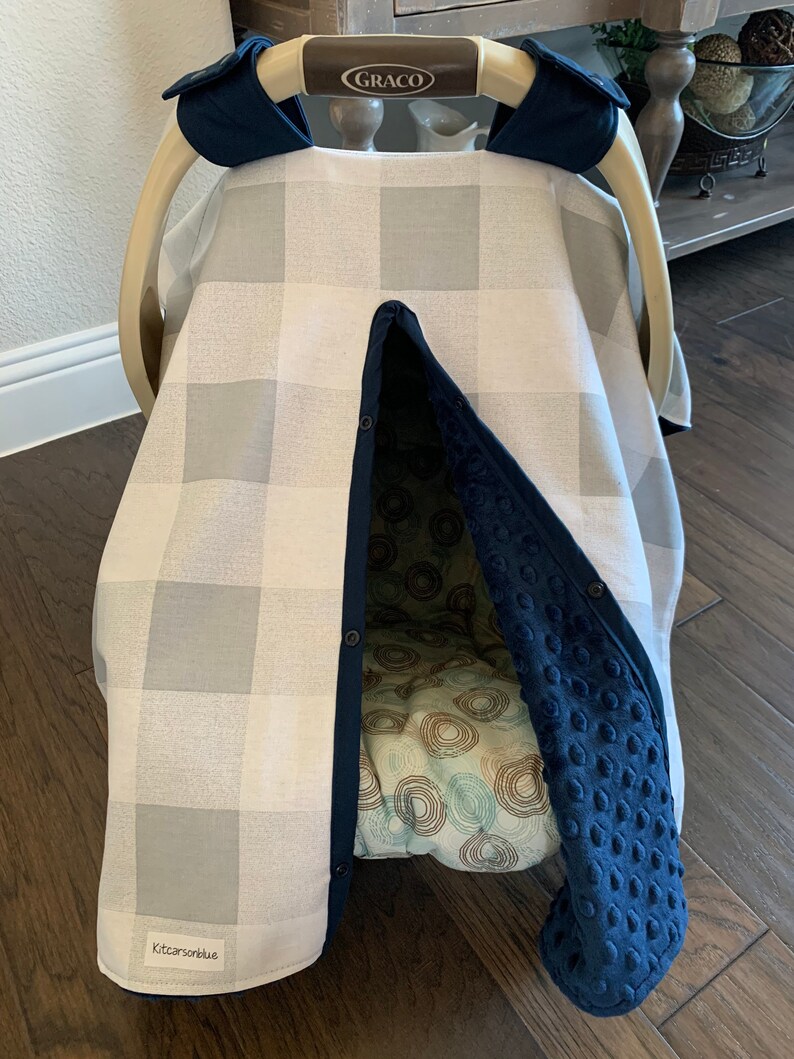 Blue Buffalo Plaid Pet Car Seat Cover