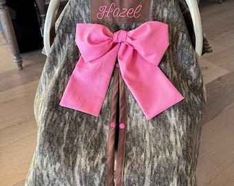 Cute Baby Car Seat Canopy Cover - mossy oak Camo - Baby Girl - Baby Shower Gift