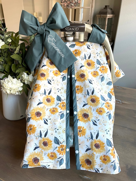 Flowers & Tepees baby car seat canopy