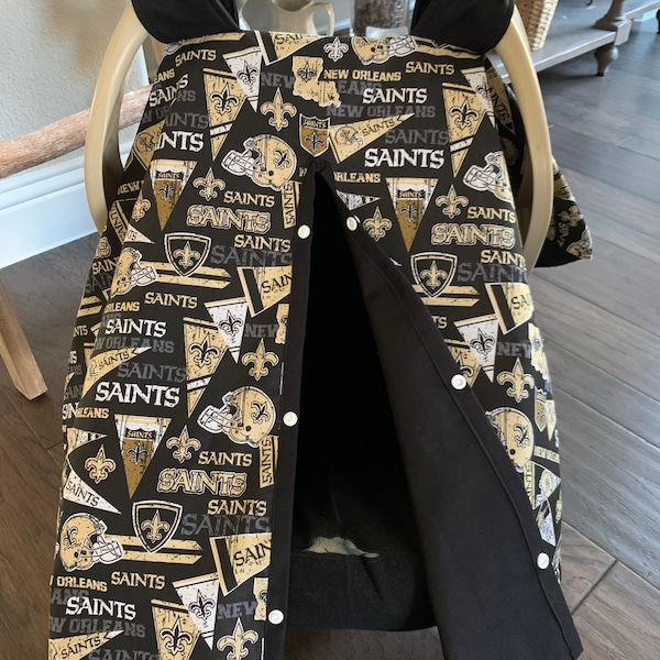 Baby Car Seat Covers - New Orleans Saints Football Team Baby Carseat Cover  - Baby Boy - Shower Gift