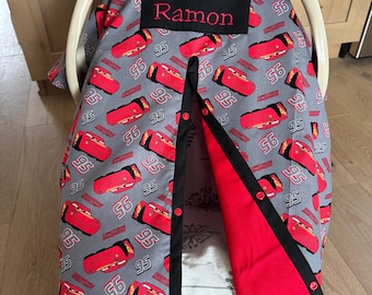 Baby Car Seat Cover - Race Cars Baby Boy Carseat Cover - baby shower gift