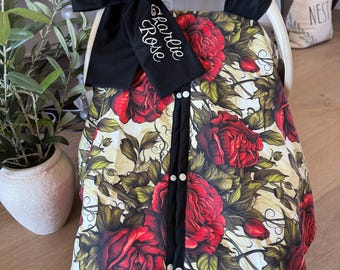Red Roses floral Baby Car Seat Cover  - Baby Girl - Shower Gift