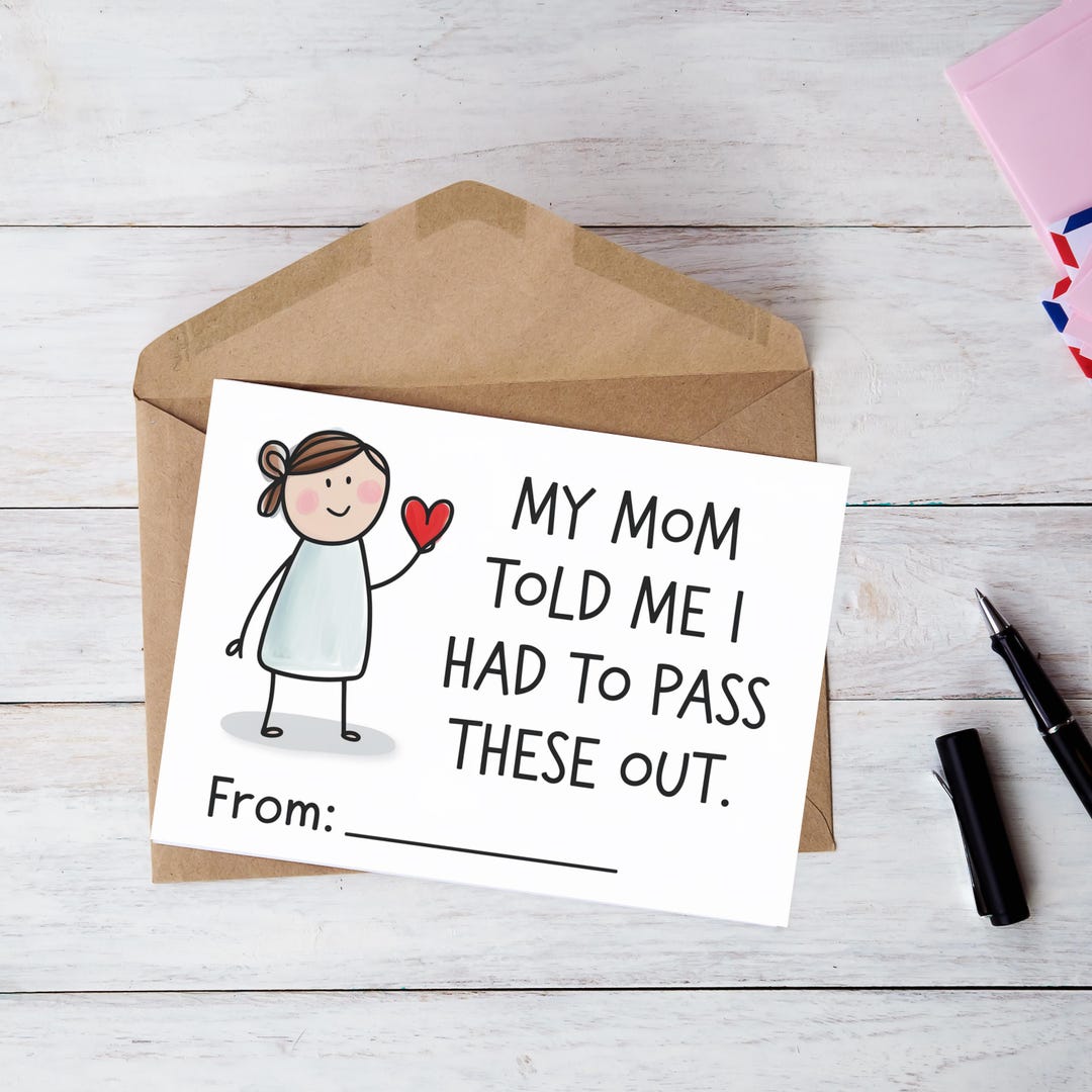 Funny Kids Valentine's Day Cards Printable Classroom Tween Valentines ...