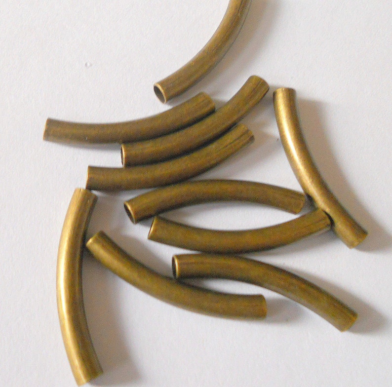 Curved Tubes Antique Brass Curved Tubes Brass Tubes Etsy