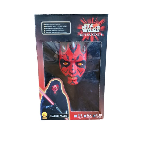 Vintage 1990s Star Wars Episode 1 Darth Maul 8-10 Year Old Children's Costume Like New In Box