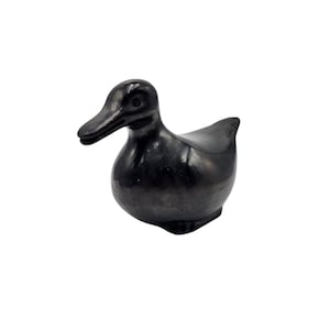 Vintage Black Oaxacan Mexican Black Clay Pottery 5&quot; Primitive Goose Duck Bird Figurine Oaxaca Mexico