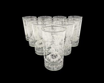 Lote de 10 vasos para beber con enrejado de flores estilo carruaje Southern Belle vintage, de color blanco y con gráficos envolventes