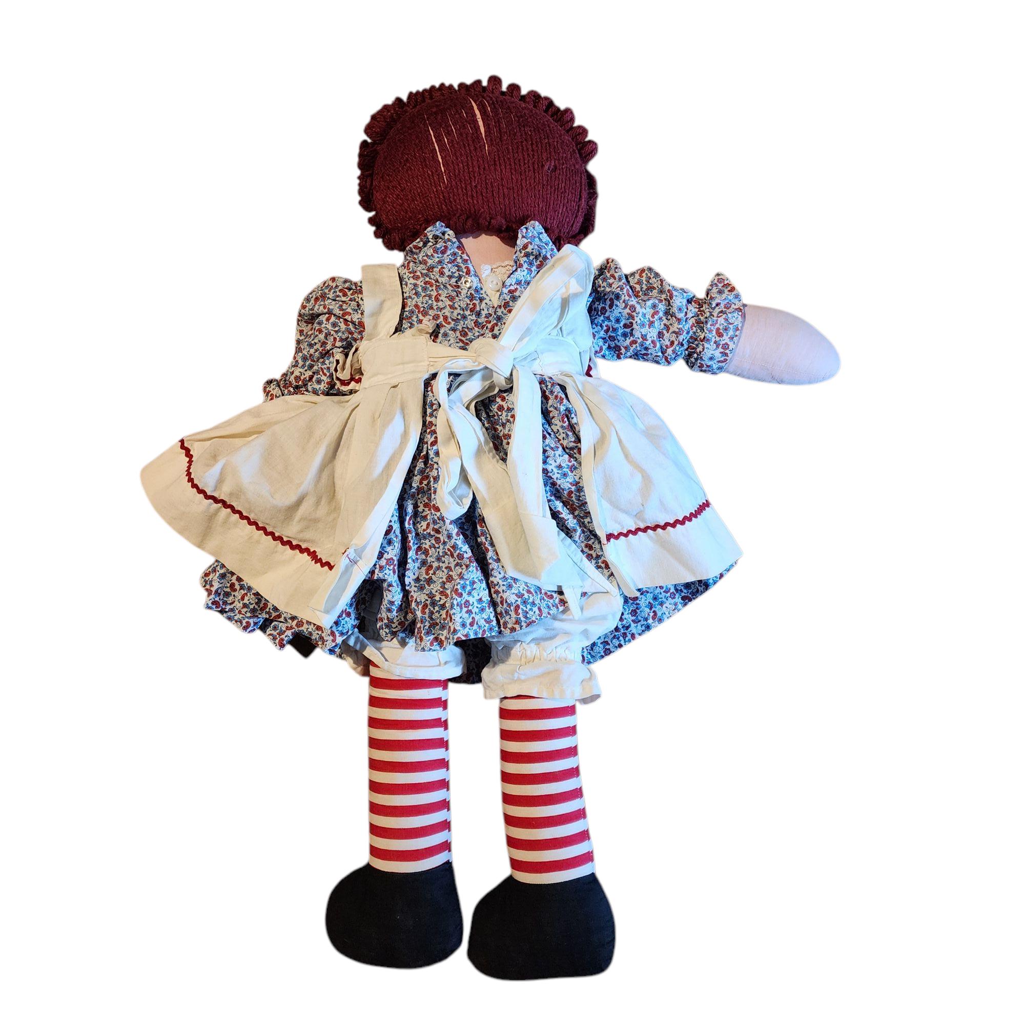 ヴィンテージの手作りラガディ・アンとアンディの25インチぬいぐるみ