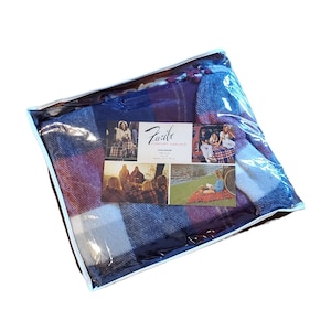Vintage Faribo Comfort Casuals Challenger 100% Acrylic 50x60 Plaid Fringe Unisex Blanket