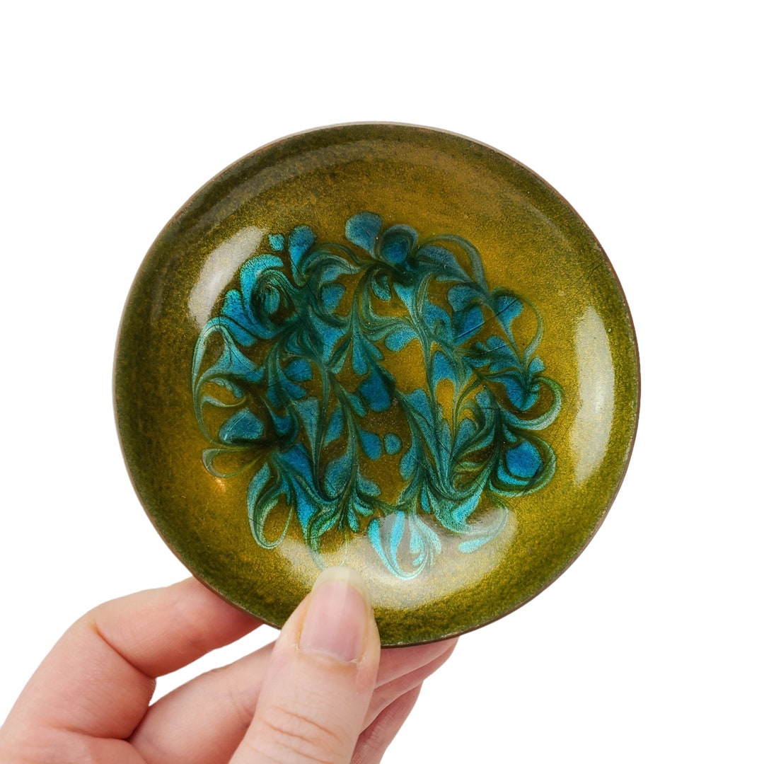 Vintage K Adams Berea KY MCM / Mid Century Modern Green & Blue Etsy