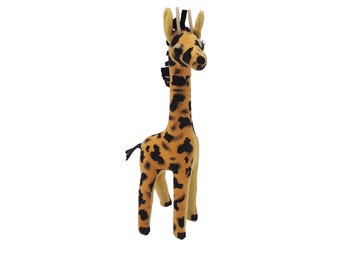 Vintage Dakin Dream Pets Made in Japan 9&quot; Black Spotted Giraffe Plush Figurine