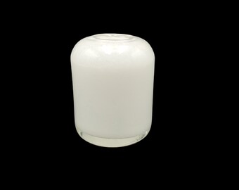 Vintage Minimalist / Modernist White 4" Cylindrical Art Glass Bud Vase