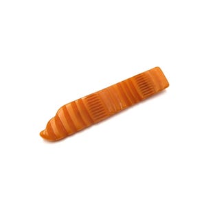 Vintage MCM Retro Carved Orange Butterscotch Bakelite 3.5&quot; Unisex Bar Brooch